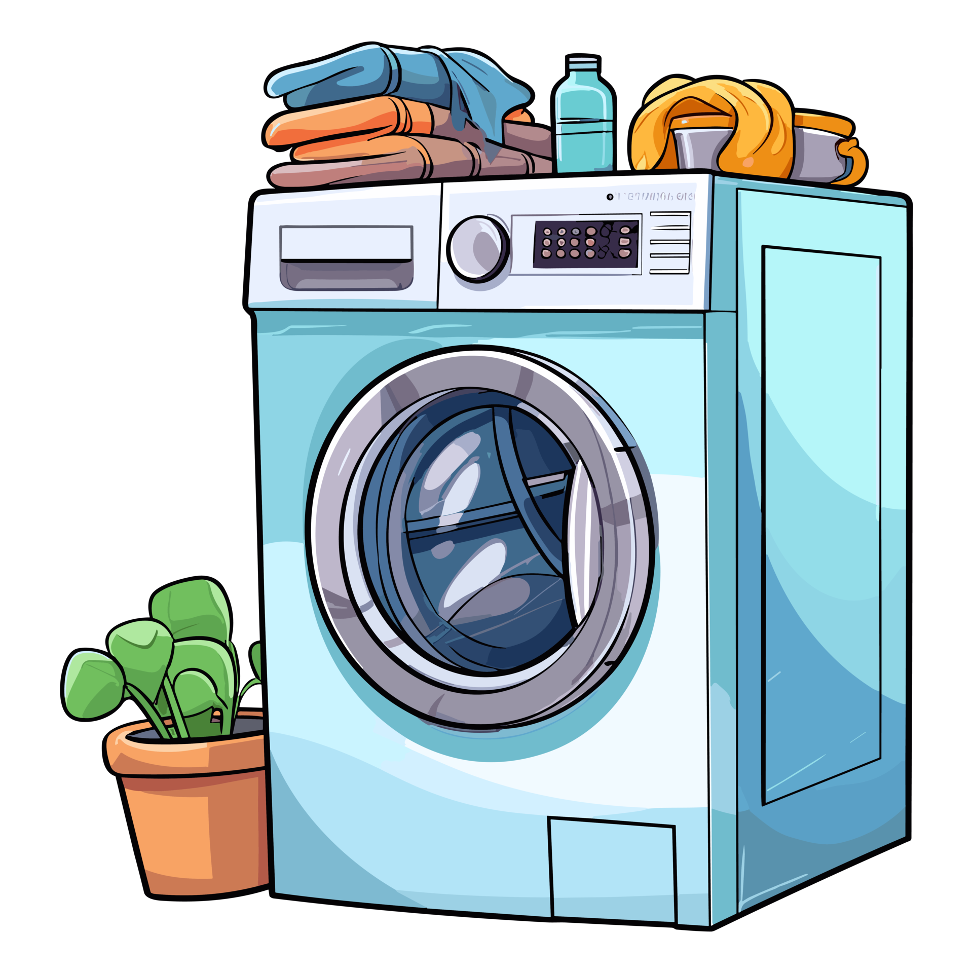 washing-machine-and-laundry-laundry-sticker-png